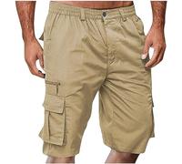 Short cargo décontracté pour homme, confortable, confortable, avec poches, tendance, bermuda léger et doux, vêtement de sport respirant, course à la plage, kaki, XXL
