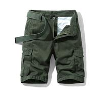 Short Cargo en coton fin pour hommes, 100%, de qualité, multi-poches, décontracté, survêtement, vêtements de sport, ample, nouvelle collection été vert