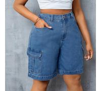 Short cargo en jean grande taille 0XL,1XL,2XL,3XL,4XLUnicoloreJean