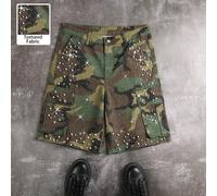Short cargo en jean pour hommes grande taille, style décontracté d'été, imprimé camouflage, décoré de strass et de faux perles, avec poches rabattables 2XL,3XL,4XL,5XL,6XLgraphiqueJean