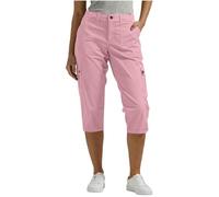 Short Cargo Femme 3/4 Pantacourt Eté avec Poches Taille Elastique Bermuda Coton Décontracté Chic Capri Léger Respirant de Travail Sport Outdoor Plage Vacances