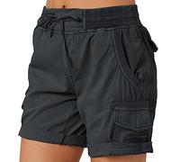 Short Cargo Femme Bermuda Short Stretch Avec Poches Taille Haute Pantalon De Loisirs Léger Short De Randonnée Pour Randonnée Golf Loisir Avec Multi-Poches Décontractés Short Short Femme Jean
