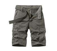Short Cargo Homme,Baggy Grande Taille Basket Golf Randonnée Salopette Elegante Décontracté Extérieur Sécurité Short Sport Homme,Running Legere Respirantes Cargo Été Vêtements Gris XL