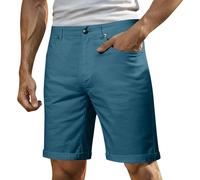 Short Cargo Homme Bermuda Shorts Pantalon avec Multi-Poche De Sport Décontracté Et Bermudas Boxe pour Hommes Coton Casual Court Eté Léger 6 Poches Bleu Ciel-1 Size 38