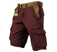 Short Cargo Homme Bermuda Travail Pantacourt Shorts Et Bermudas Long Militaire Randonnée De Chantier Court Sport Tactique Ete Vetement Pantalon 3/4 Baggy avec Élastique À La Taille