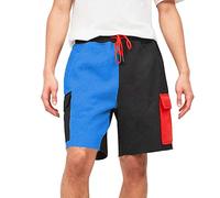 Short Cargo Homme Bermuda - Vêtements D'Extérieur pour High Street Pants Casual Micro Basketball Summer Color Matching Five Piece Pants Sports Shorts (Blue XXXL)