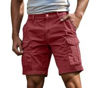 Short Cargo Homme Coton Sport Bermudas Élastique Militaire Pantacourt Court Ceinture Elastique Boardshort Bouton Quotidien Loisirs Voyage Shorts de Sport Randonnée Casual Coton Short Chino