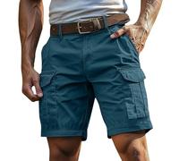 Short Cargo Homme Décontracté Bermuda avec Multi-Poche Shorts et Bermudas Cargo Bouton Couleur Unie Coupe Ample Pantalon Court Grande Taille Casual Short de Sport Jogging Outdoor Randonnée