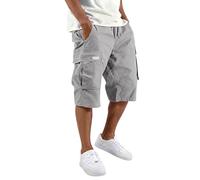 Short Cargo Homme Décontracté Bermuda Shorts et Bermudas Cargo Bouton Couleur Unie Coupe Ample Pantalon Court avec Multi-Poche Grande Taille Casual Short de Sport Jogging Randonnée Outdoor