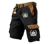 Short Cargo Homme Été pour Fête de la Bière Shorts Sport avec Poches Taille Elastique Bermuda Plage Léger Pantacourt de Travail Randonnée Shorts Running
