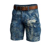Short Cargo Homme Jeans Pantalon Cargo Homme Militaire Décontracté à Poches Multiples Confortable Élégant Idéal Promenades Estivales Extérieur Pantalon Jogging Coupe Classique