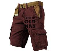 Short Cargo Homme Militaire Shorts Chino Léger Casual Bermuda Été Hommes Coupe Décontracté Multi Poches Respirant Taille Elastique Confortable Grandes Tailles Habillé Loisir Sport Court Pantalons
