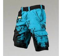 Short Cargo Homme - Pantalon Cargo pour Coupe Droite Et Polyvalente Imprimé Tendance Idéal pour Un Usage Quotidien Décontracté Idéal pour Le Printemps Et L'Été Idéal avec des T-Shirts (Sky Blue XXL)