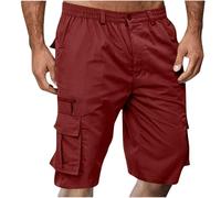 Short Cargo Homme Shorts Et Bermudas Homme Multi-Poches Trendy Pantalon Court Travail Taille Elastique Short de Sport Hommes Bermuda Vintage avec Fermeture Éclair pour Randonnée Pas Cher