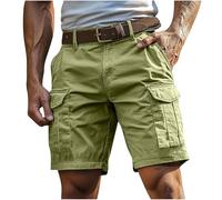 Short Cargo Homme Taille Elastique Bermuda Cargo avec Multi-Poche Running Short de Sport Vintage Décontracté Coton Shorts Plage Pantaloncourt Jogging Pantalon Court Travail Randonnée Outdoor