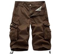Short Cargo Homme Taille Elastique Bermuda Cargo avec Multi-Poche Running Short de Sport Vintage Décontracté Coton Shorts Plage Pantaloncourt Jogging Pantalon Court Travail Randonnée Outdoor