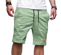 Short Cargo Homme Taille Elastique, Bermuda Travail Homme avec Cordon De Serrage Poches LatéRales Pantalon Court Leger Respirant Confortable DéContractéE RandonnéE Jogging Quotidien