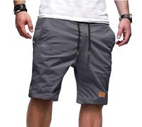 Short Cargo Homme Taille Elastique, Bermuda Travail Homme avec Cordon De Serrage Poches LatéRales Pantalon Court Leger Respirant Confortable DéContractéE RandonnéE Jogging Quotidien