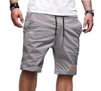 Short Cargo Homme Taille Elastique, Bermuda Travail Homme avec Cordon De Serrage Poches LatéRales Pantalon Court Leger Respirant Confortable DéContractéE RandonnéE Jogging Quotidien