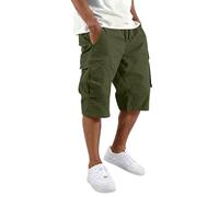 Short Cargo Homme Taille Elastique Pantalon Court De Sport Jogging Randonnée Shorts Et Bermudas Homme Montagne Baggy Casual Lâche avec Multi Poches Slim Fit Militaire Short De Travail