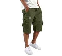 Short Cargo Homme Taille Elastique Pantalon Court De Sport Jogging Randonnée Shorts Et Bermudas Homme Montagne Baggy Casual Lâche avec Multi Poches Slim Fit Militaire Short De Travail