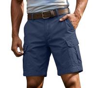 Short Cargo Homme Travail Bermuda Coton Taille Élastique Multi Poches Été Grande Taille Pantalon Court Baggy Militaire Casual Décontracté Randonnée Sport Outdoor Uni Vintage Boardshort