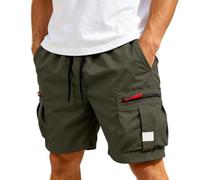 Short Cargo Homme Travail Bermuda Coton Taille Élastique Multi Poches Été Grande Taille Pantalon Court Baggy Militaire Casual Décontracté Randonnée Sport Outdoor Uni Vintage Boardshort