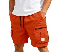Short Cargo Homme Travail Bermuda Coton Taille Élastique Multi Poches Été Grande Taille Pantalon Court Baggy Militaire Casual Décontracté Randonnée Sport Outdoor Uni Vintage Boardshort