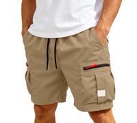 Short Cargo Homme Travail Bermuda Coton Taille Élastique Multi Poches Été Grande Taille Pantalon Court Baggy Militaire Casual Décontracté Randonnée Sport Outdoor Uni Vintage Boardshort