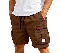 Short Cargo Homme Travail Bermuda Coton Taille Élastique Multi Poches Été Grande Taille Pantalon Court Baggy Militaire Casual Décontracté Randonnée Sport Outdoor Uni Vintage Boardshort