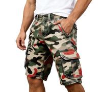Short Cargo Homme Travail, Short Cargo d'été imprimé, décontracté, avec Poches, idéal au Quotidien. Léger, Respirant et Confortable, Parfait pour Les activités de Plein air et Les Voyages.