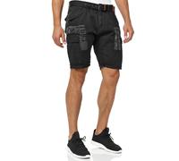 Indicode Hommes Jaramillo Cargo Shorts | Pantalon Court Cargo à 6 Poches en 100% Coton Black S