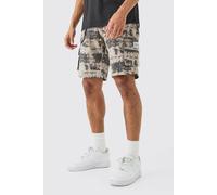 Short cargo large à imprimé camouflage homme - gris - 28, gris
