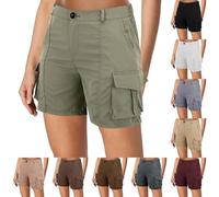 Short cargo pour femme, short cargo pour femme, taille élastique, baggy, léger, extensible, short de golf, de randonnée, de marche avec poches, pantalon de combat, de travail, streetwear avec