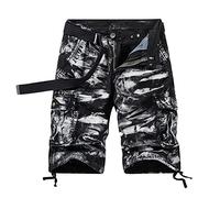 Short cargo pour homme 2025 standard et grande taille camouflage multi-poches pour travail en plein air, Noir , 42