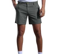 Short cargo pour homme avec taille élastique au-dessus du genou - Bermuda court avec poches - Coupe décontractée - Short de travail d'été, Short cargo pour homme Gris foncé, L