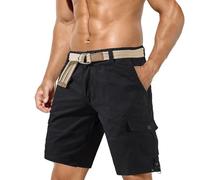 Short cargo pour homme, bermuda court d'été à taille élastique, pantalon de survêtement avec poches multiples, pantalon de travail tendance 2025, Short cargo noir pour homme, 4XL