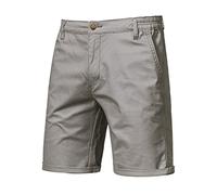Short Cargo pour Homme, Coupe ajustée, Entrejambe de 25,4 cm, Short d'été décontracté en Coton avec Poches, Gris, XXL