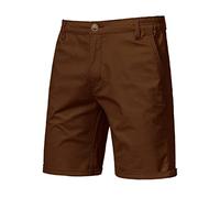 Short Cargo pour Homme, Coupe ajustée, Entrejambe de 25,4 cm, Short d'été décontracté en Coton avec Poches, Marron, M