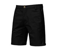 Short Cargo pour Homme, Coupe ajustée, Entrejambe de 25,4 cm, Short d'été décontracté en Coton avec Poches, Noir, 3XL