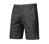 Short Cargo pour Homme, Coupe ajustée, Entrejambe de 25,4 cm, Short d'été décontracté en Coton avec Poches, Gris foncé, XXL