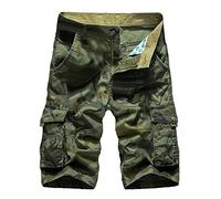 Short cargo pour homme, pantalon court camouflage, coupe décontractée, salopette tactique d'extérieur, short de travail décontracté avec poches 2025, Army Greem Short cargo pour homme, 48