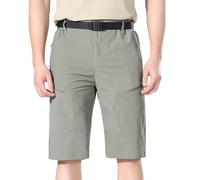 Short cargo pour homme - Short d'été décontracté avec poches - Taille élastique - Short de plage - Couleur unie - Pantalon de sport avec cordon de serrage - Pantalon de loisirs - Pantalon d'été léger