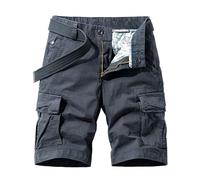 Short Cargo pour Hommes, Multi-Poches, Couleur Unie, Pantalon Court Décontracté, Bouton Droit,