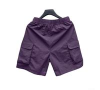 Short cargo rétro pour homme, multi-poches, coupe ample, cordon de serrage, pantalon d'entraînement athlétique pour la plage, les vacances, l'été, couleur unie, noir, blanc, violet, vert militaire (L