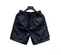 Short cargo rétro pour homme, multi-poches, coupe ample, cordon de serrage, pantalon d'entraînement athlétique pour la plage, les vacances, l'été, couleur unie, noir, blanc, violet, vert militaire (L