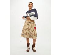 Short cargo utilitaire à jambes larges avec des patchs brodés, mode militaire streetwear, bas d'été pour vacances et festivals, décontracté avec cordon de serrage 25,26,27,28,29,30Tout ImpriméJean