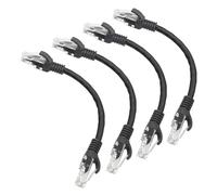 Short Cat5e Ethernet Patch Cable, 0.5ft Snagless RJ45 Computer LAN Network Cord for Router, Modem, Switch, Server, Black (Pack of 4)