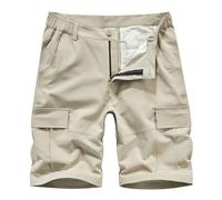 Short Compression Homme - Short en Jean Stretch Coupe Ajustée pour Hommes Short en Jean Déchiré Déchiré pour Hommes Mode Droit Confort Taille Flexible Court (Beige 38)