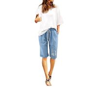 Short Coton Femme Lin Bermuda Shorts Cargo Fille De Sport Blanc Ete Taille e Enceinte Grossesse Running Gaze en Jean Plage Noir Et Bermudas Été Salopette Grande Fluide